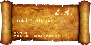 Linkó Albina névjegykártya